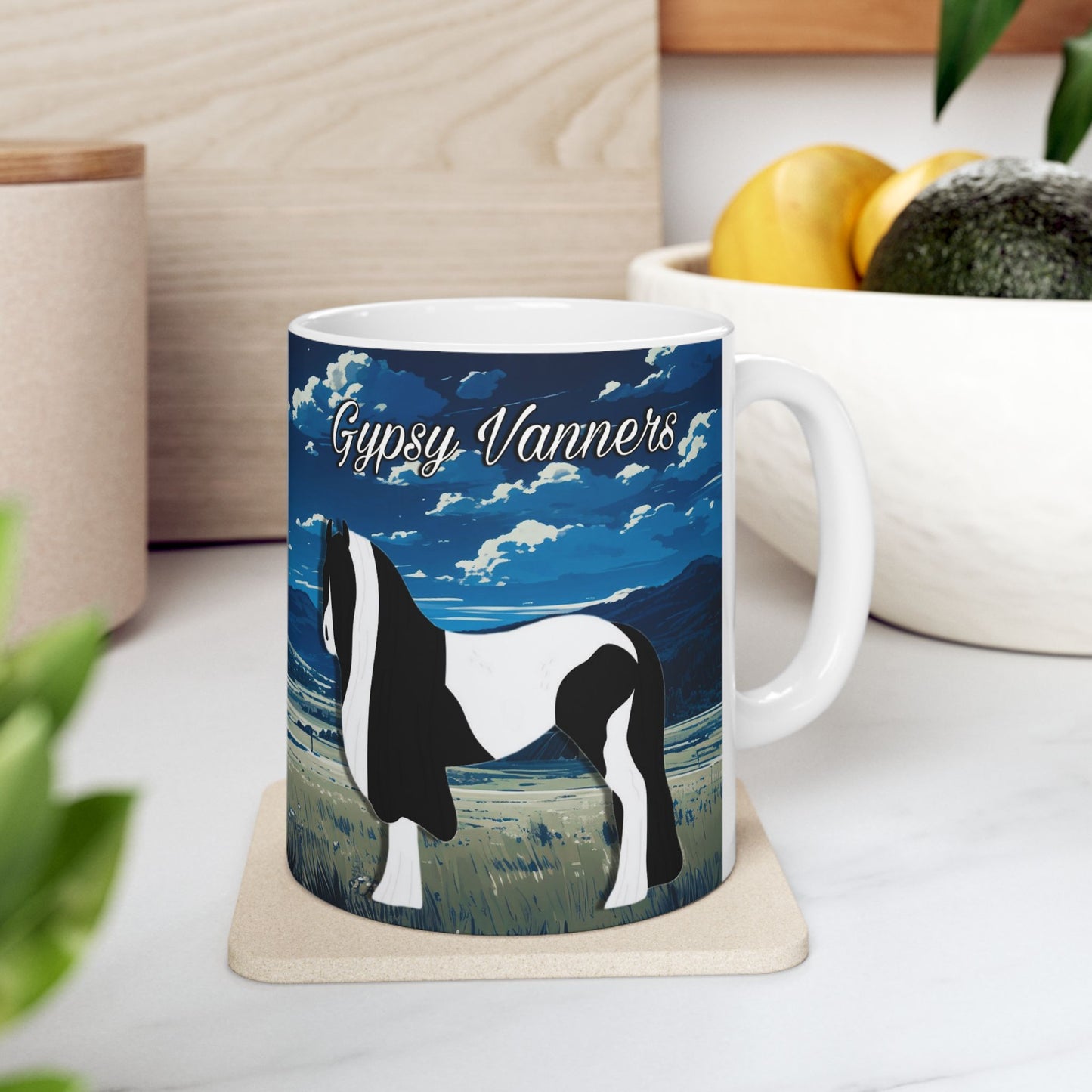 Mug Ceramic, (11 0z) Gypsy Vanner Horse-Light Draft Horse Breed