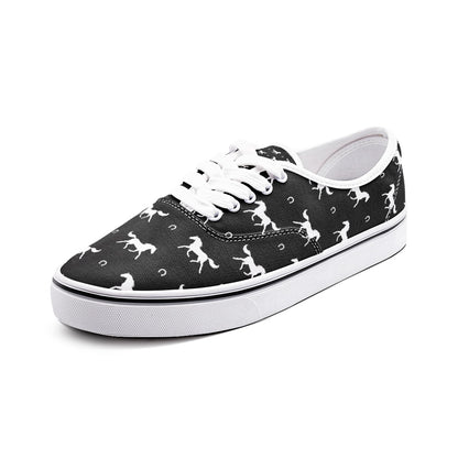 Sneakers Womens-Black-Horses-Mens-Unisex Canvas Shoes Fashion Low Cut Loafer