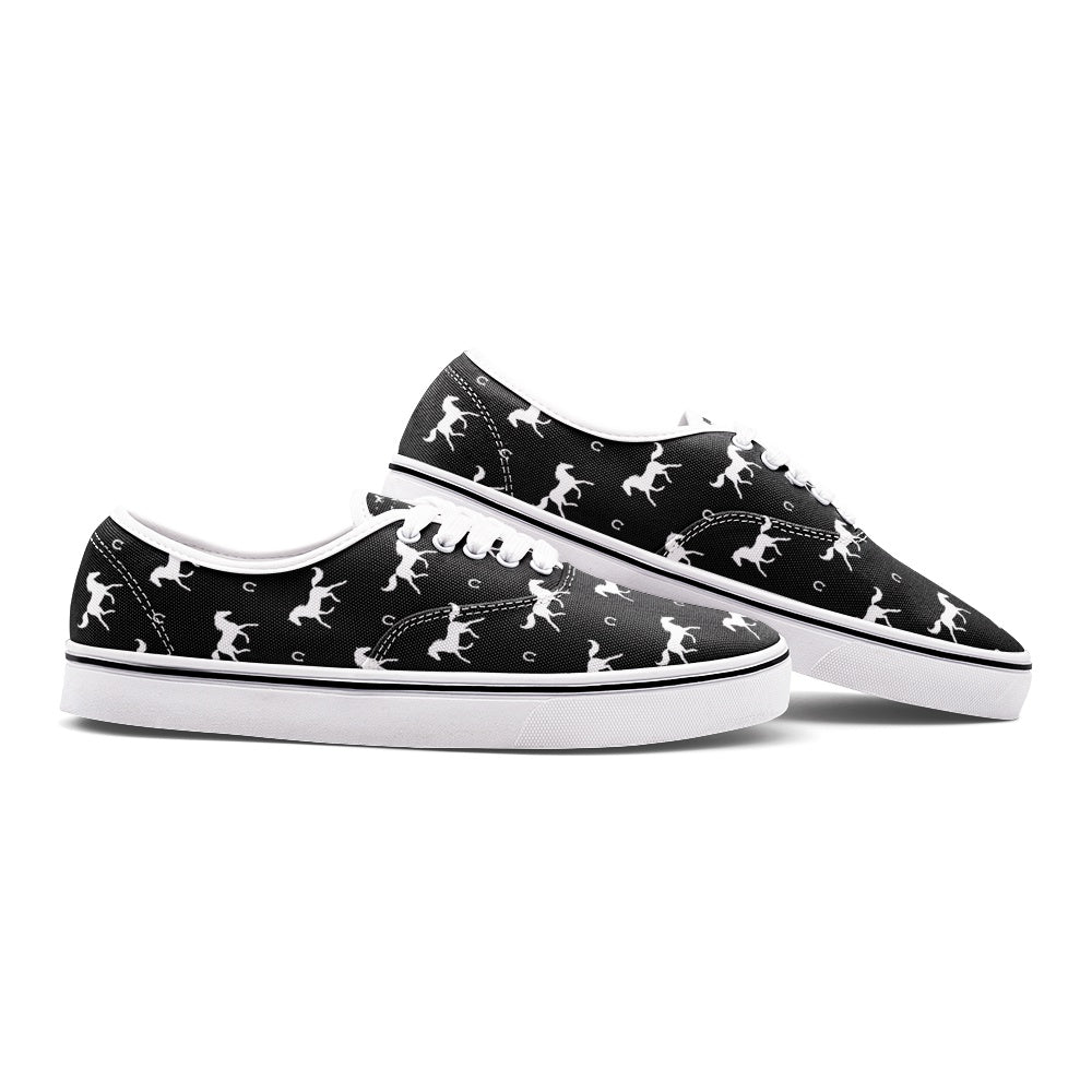 Sneakers Womens-Black-Horses-Mens-Unisex Canvas Shoes Fashion Low Cut Loafer