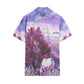 Shirts-Short Sleeve-Button Up-Women's-Men's-Unisex-All-over print-Horse-Purple-Lilac