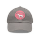 Baseball Cap-Dad Hat with Leather Patch (Round)-Swedish Warmblood-Horse