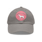 Baseball Cap-Dad Hat with Leather Patch (Round)-Swedish Warmblood-Horse