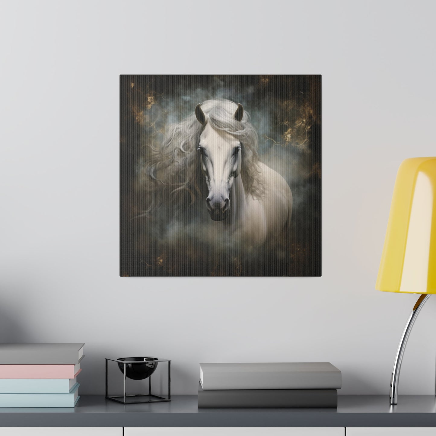 H2000 Matte Canvas, Stretched, 0.75"-Gray Horse White