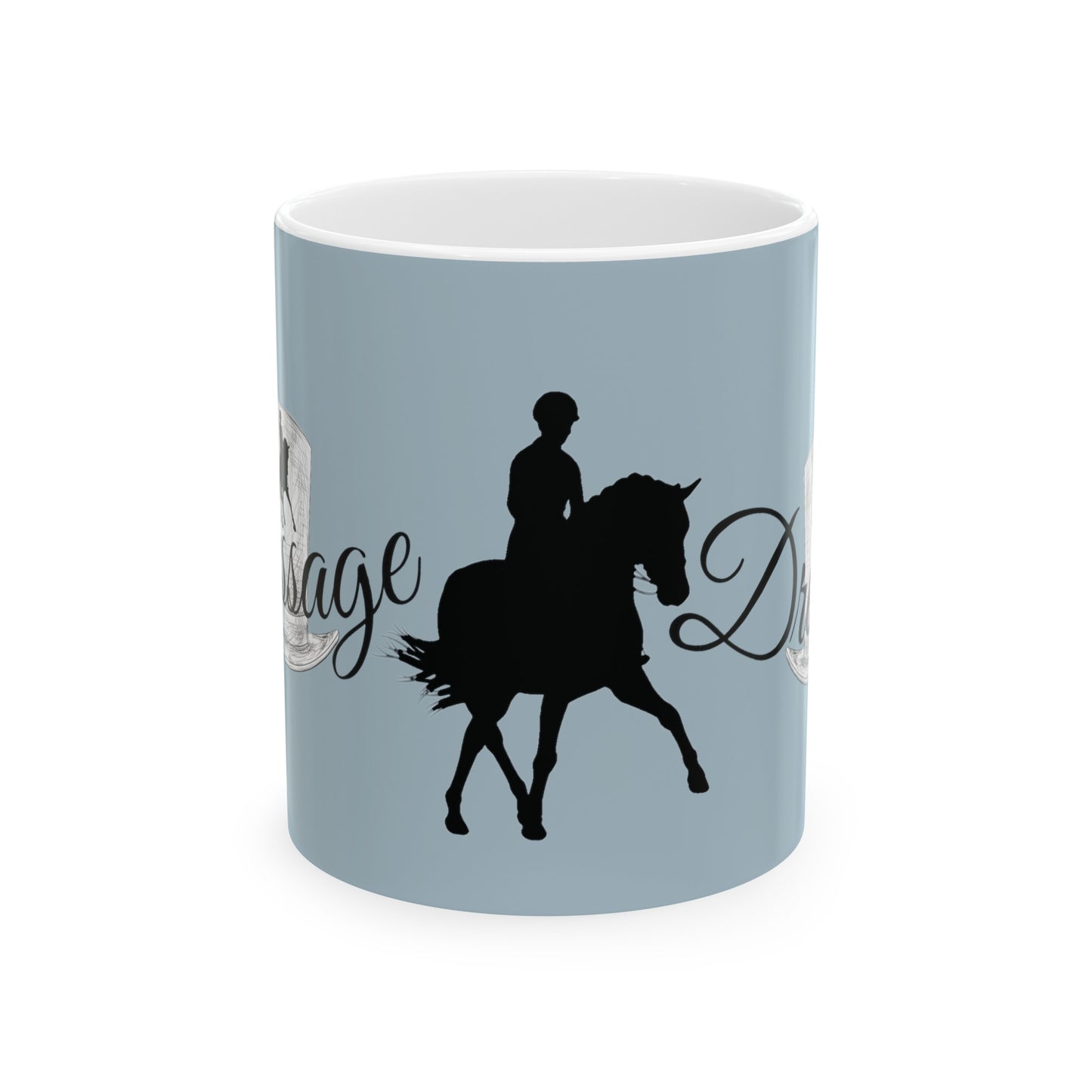 Mug Ceramic, (11 0z) Dressage Rider-Horse-Equestrian-Half Pass