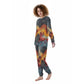 Pajamas-Women's-All-Over Print-190GSM Cotton-Chestnut-Horses-Blue-Orange-Brown