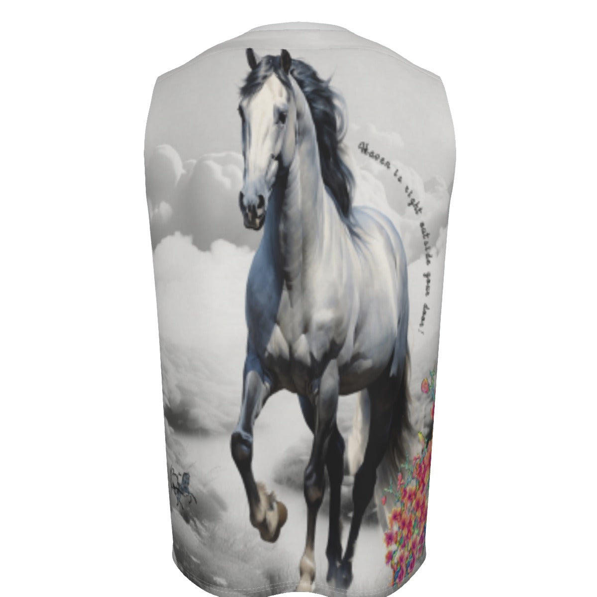 Tank Top-Unisex-AOP-Crew Neck-All Cotton-190GSM-Gray Horse-Black White Gray-Clouds-heaven