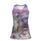 Tank Top-Women's-All-Over Print-Racer Back-190GSM Cotton-Horse-Purple-Pink