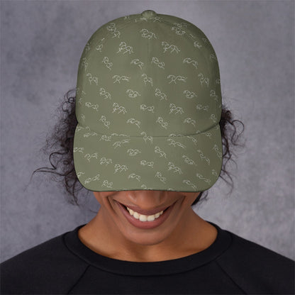 Baseball Cap Dad Hat-Horses-English Tack-Soft Green