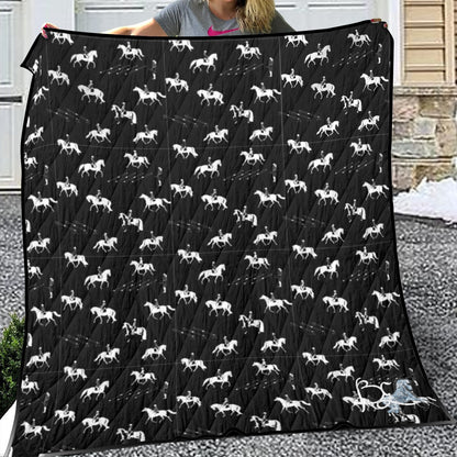 Quilt-Throw-Blanket-Comforter-Horses-Hunter Jumper-Riding Instructor-Riding Lesson