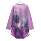 Top-Tunic-Dress-Women's Long Sleeve-All Cotton-All-Over Print-All Cotton-Gray Horse-Pink-Purple