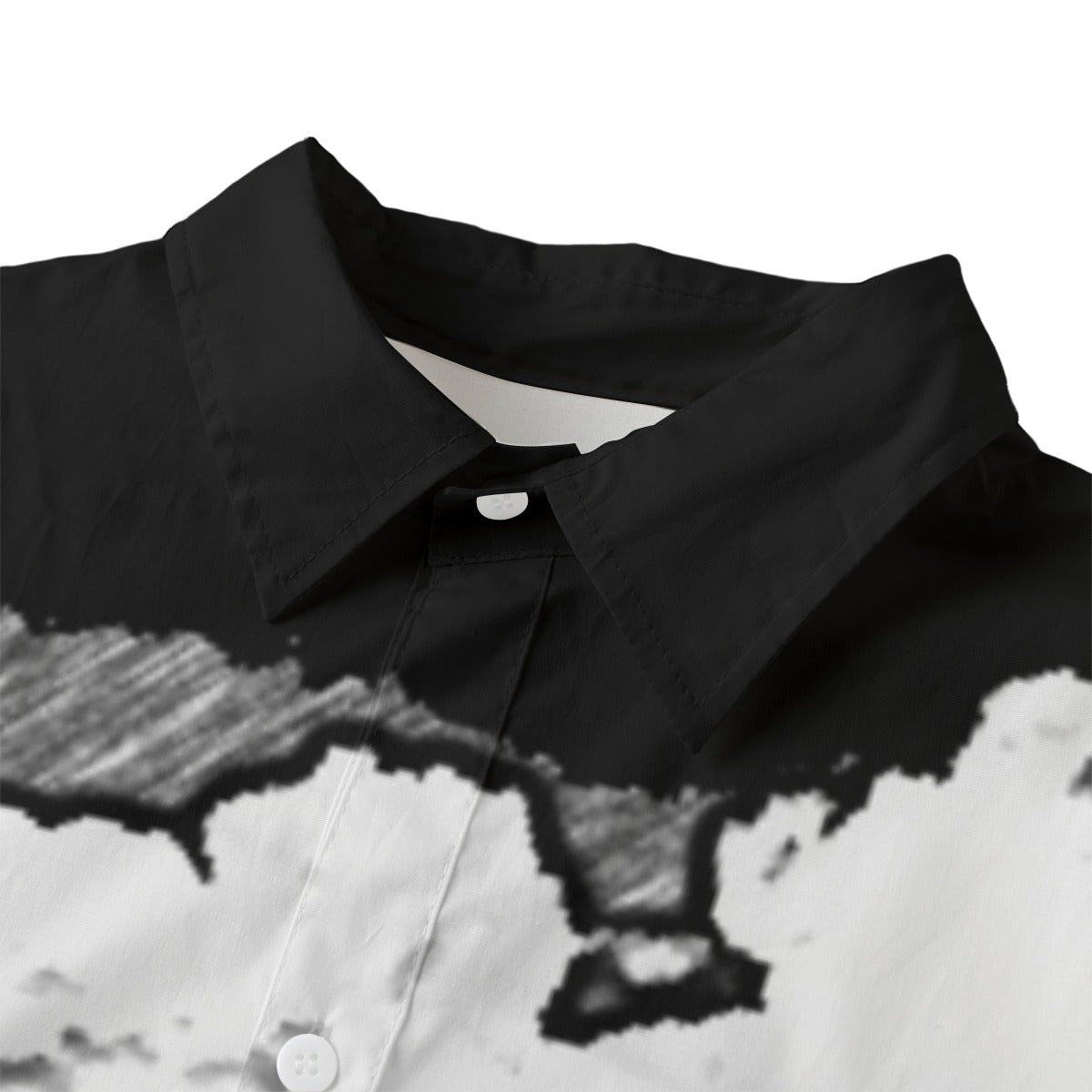 Shirt-Women's-Button Up-Long Sleeve-Cotton poplin-Horses-Black-White