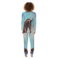 Pajamas-Women's-All-Over Print-190GSM Cotton-Bay Horses-Blue-Aqua-Brown