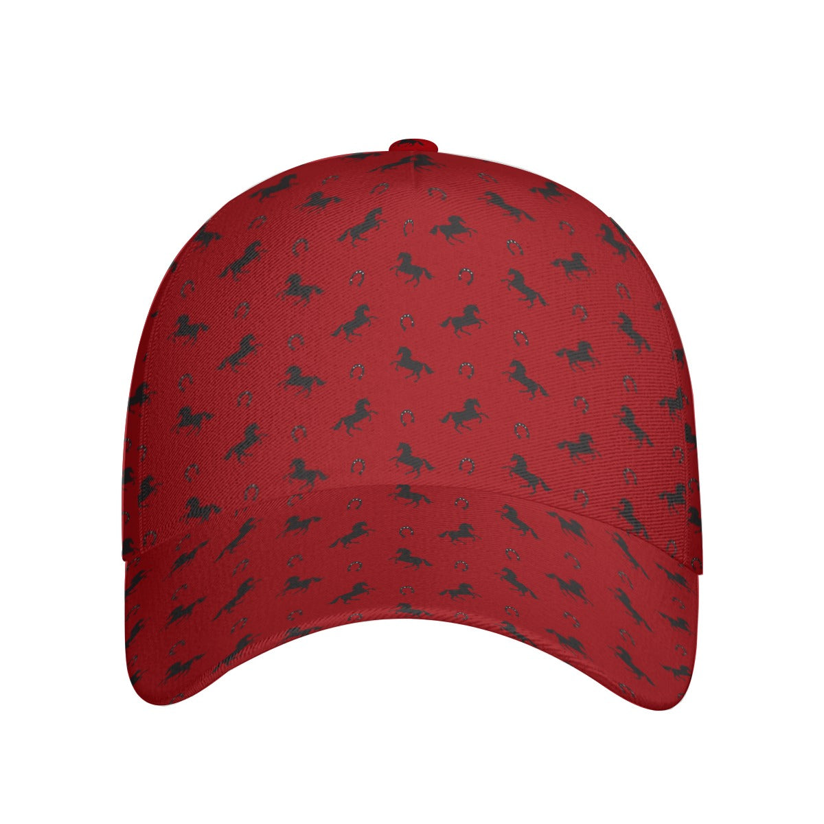 Baseball Cap Dad Hat-Horses-Red