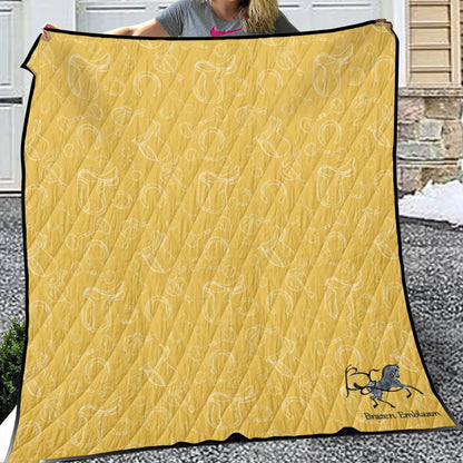 Quilt-Throw-Blanket-Comforter-Horse-Tack & Accessories-Golden Yellow