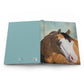 Hardcover Journal Matte-Balf Face Blue Eyed Quarter Horse-Under a Soft Blue Sky