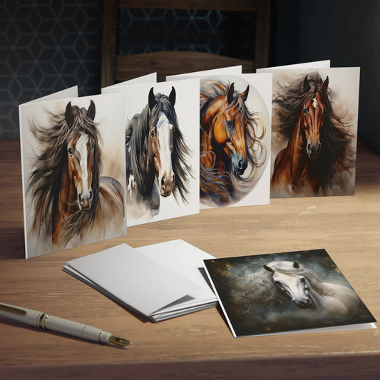 Greeting Cards-Note-(5-Pack)-Multi-Design-Blank Inside-Beautiful Horses