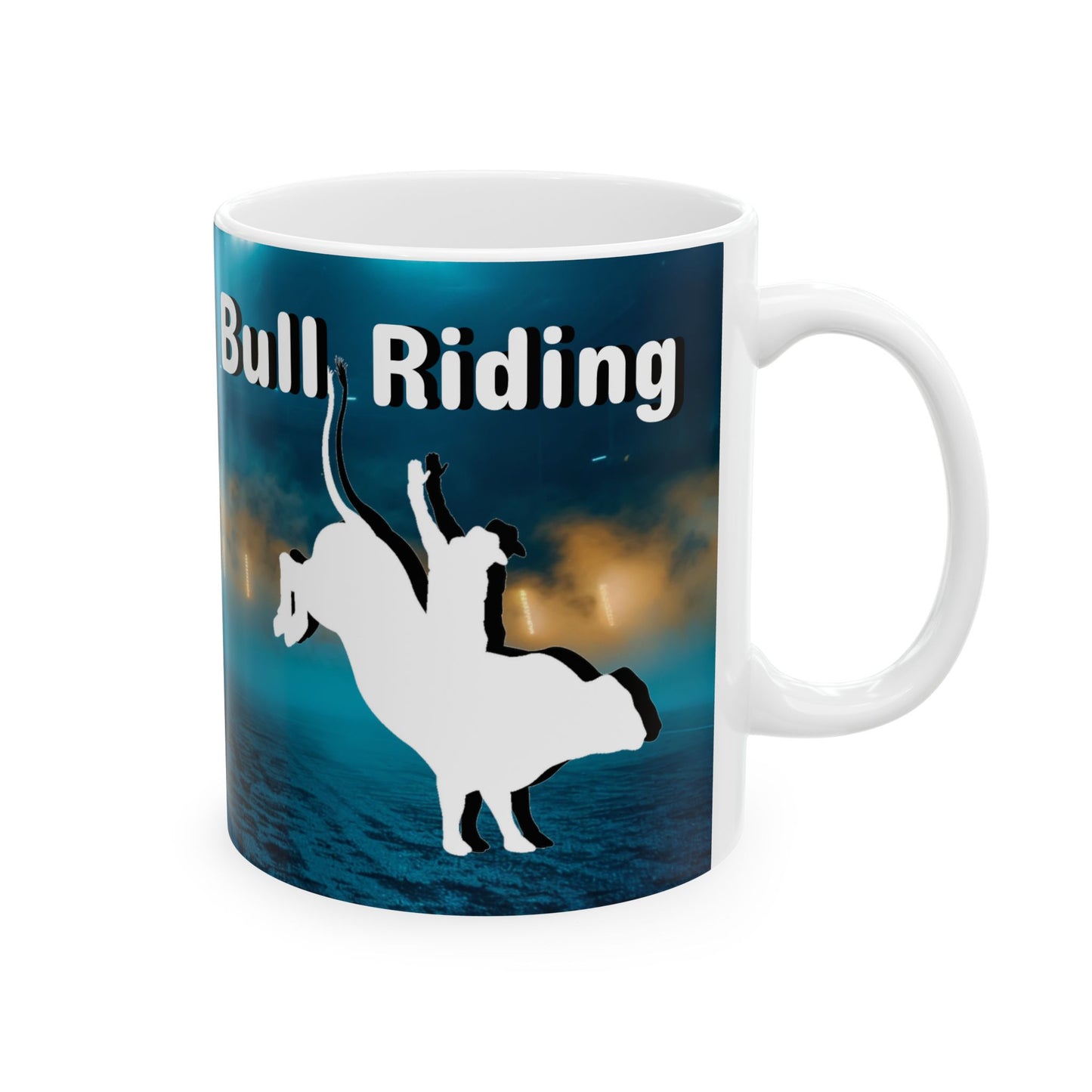 Mug Ceramic, (11 0z) Horses-Rodeo-Bull Rider