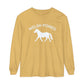 T-Shirt-Women's-Men's-Garment-dyed-Long Sleeve-All Cotton-Horses-Welsh Ponies