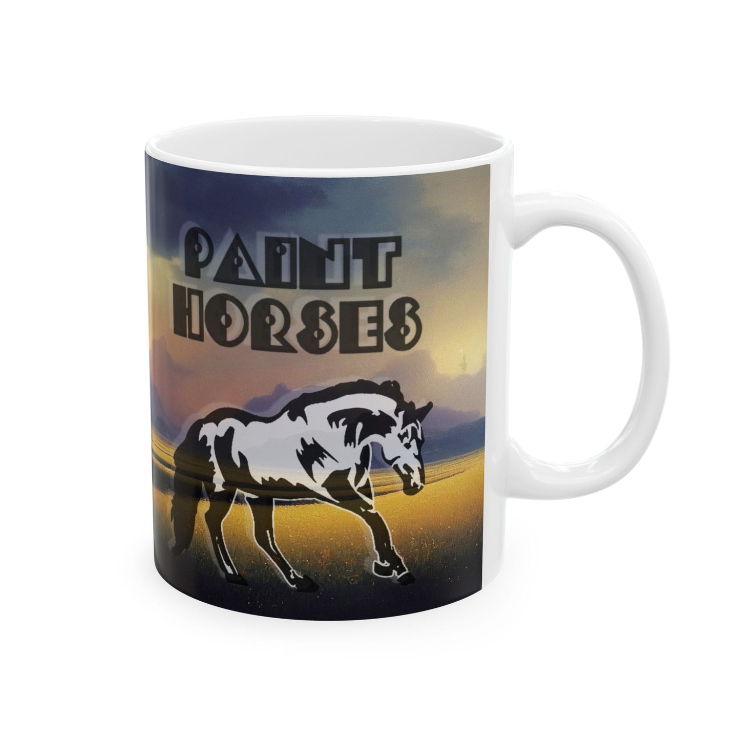 Mug Ceramic, (11 0z) Paint Horses