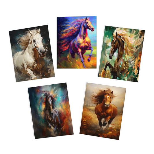 Greeting Cards-Note-(5-Pack)-Multi-Design-Blank Inside-Horses