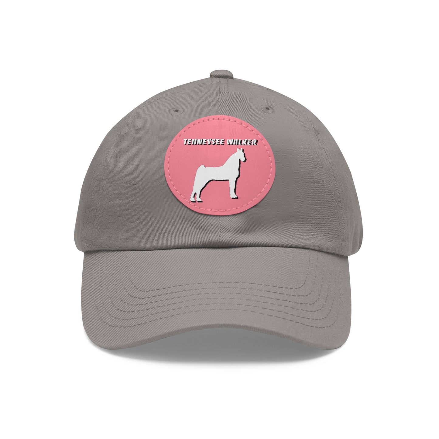 Baseball Cap-Dad Hat with Leather Patch (Round)-Tennessee Walker-Horse