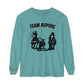 T-Shirt-Women's-Men's-Garment-dyed-Long Sleeve-All Cotton-Horses-Rodeo-Team Roping