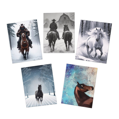 Christmas Cowboy Greeting Christmas Cards (5-Pack)- 5 New Designs