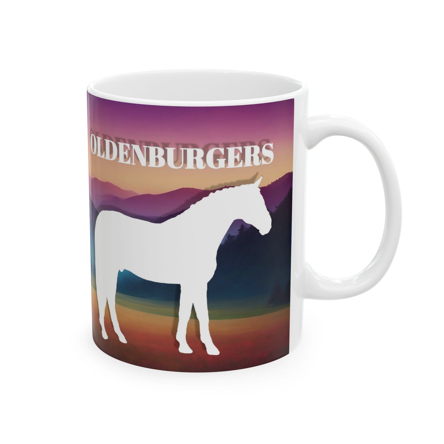 Mug, Ceramic (11 0z), Oldenburger Warmblood Horses