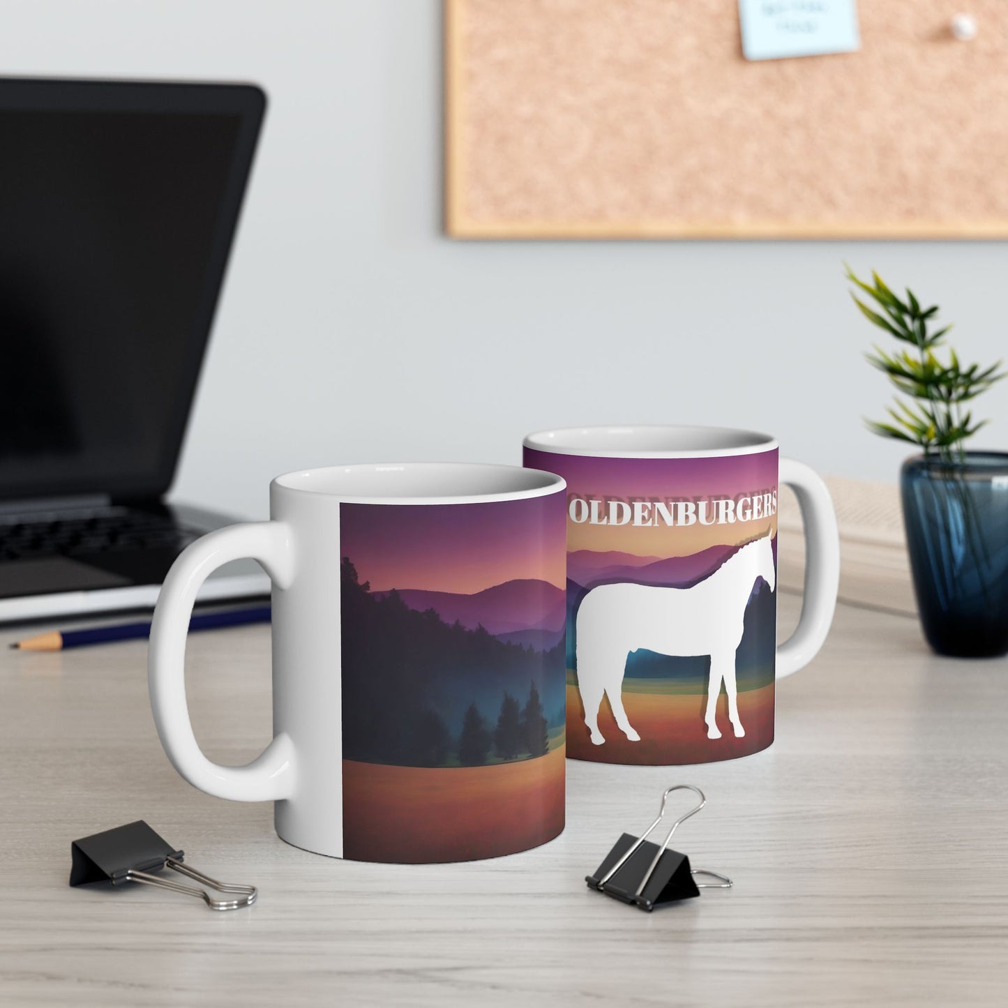 Mug, Ceramic (11 0z), Oldenburger Warmblood Horses