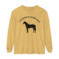 T-Shirt-Women's-Men's-Garment-dyed-Long Sleeve-All Cotton-Horses-Swedish Warmbloods