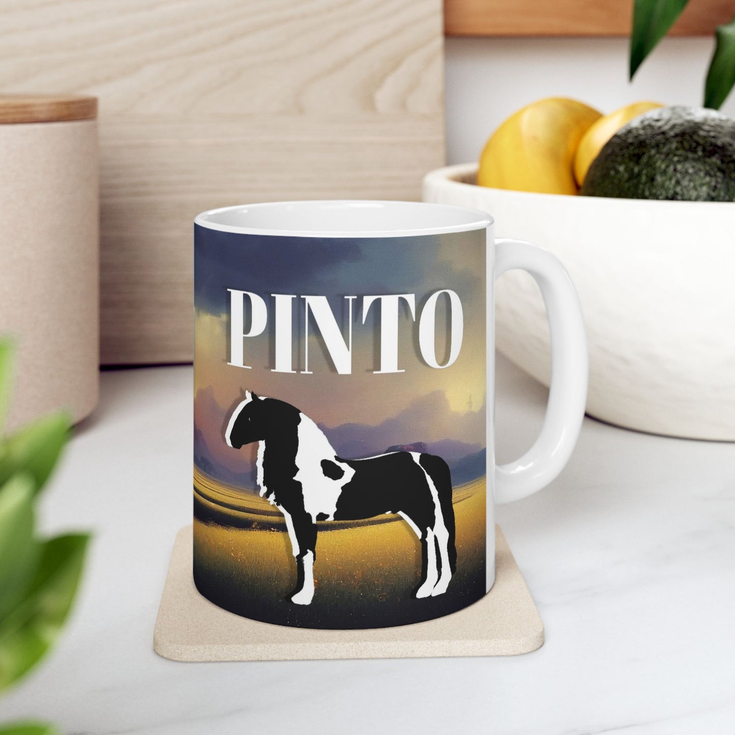 Mug Ceramic, (11 0z) Pinto Horses