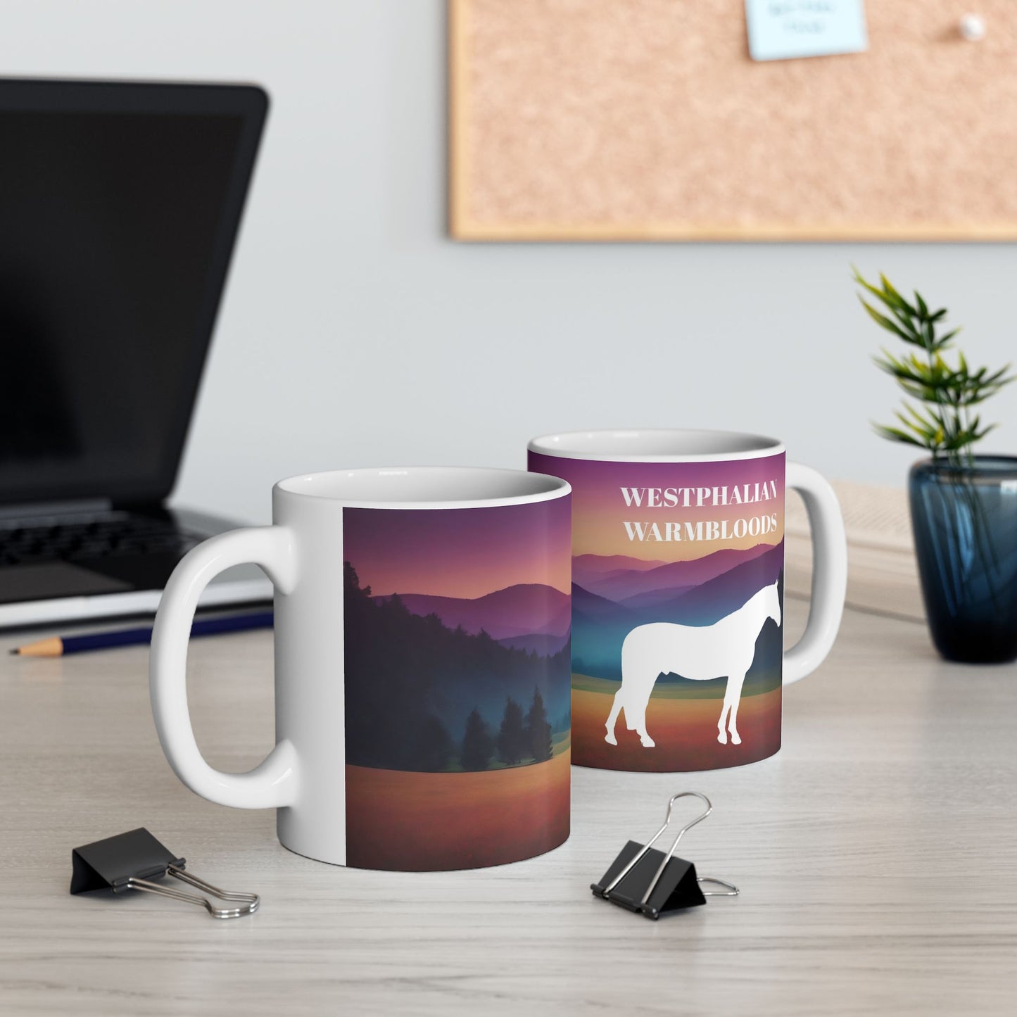 Mug Ceramic, (11 0z) Westphalian Warmblood Horses