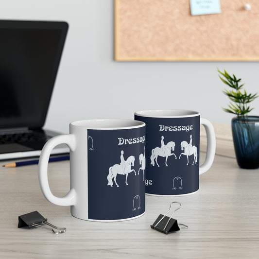 J1030 Mug Ceramic 11oz-Dressage Horses