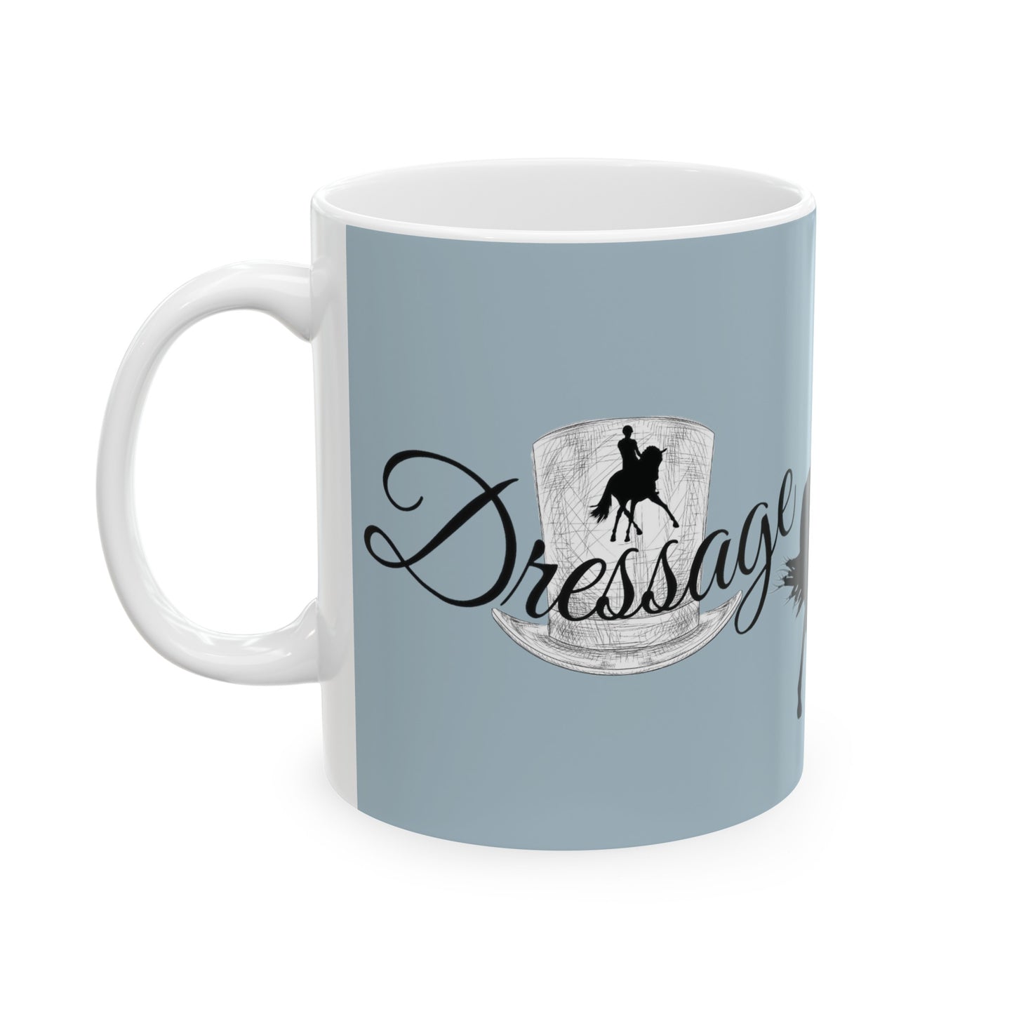 Mug Ceramic, (11 0z) Dressage Rider-Horse-Equestrian-Half Pass