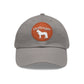 Baseball Cap-Dad Hat with Leather Patch (Round)-Haflinger Draft Pony Horse