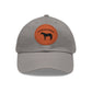 Baseball Cap-Dad Hat with Leather Patch (Round)-Thoroughbred Horse