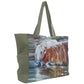 Handbag-Shoulder Bag-Canvas-17"x13"-Chestnut Horse-Gray Horse-River