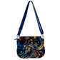 Handbag-Shoulder Bag-Saddle-Horse-Blue-Black-Gold