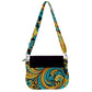 Handbag-Shoulder Bag-Saddle-Horse-Paisley-Black-Gold-Green-Turquoise-Blue