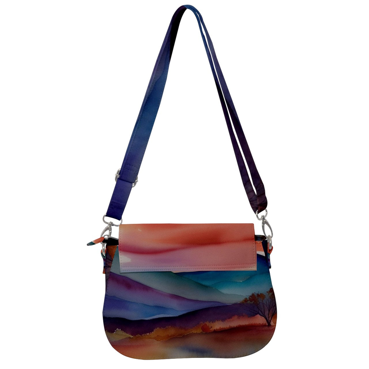 Handbag-Shoulder bag-Saddle-Horse-Colorful-Blue-Burnt Orange-Navy