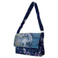 Handbag-Multifunction Bag-Buckle-Blue-Gray Horse-Floral-Flowers