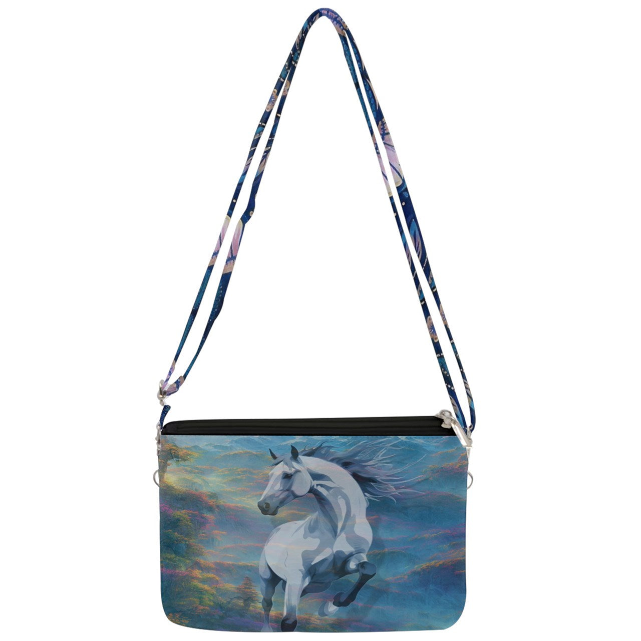 Handbag-Crossbody Bag-Double Gusset-Gray Horse