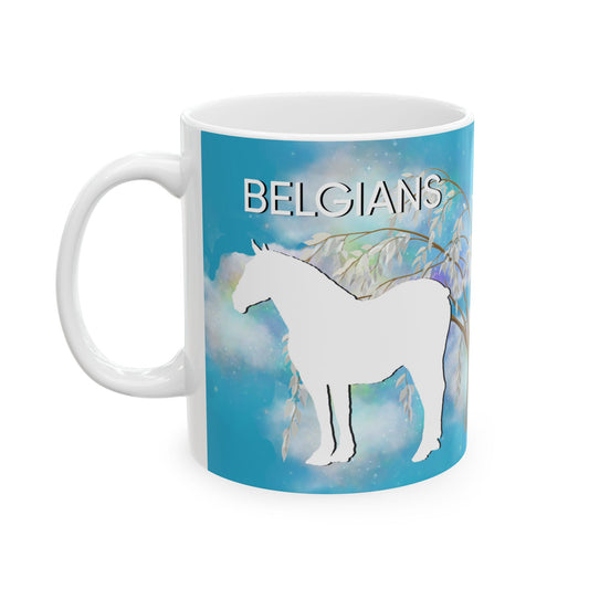 Mug Ceramic, (11 0z) Belgian Draft Horses