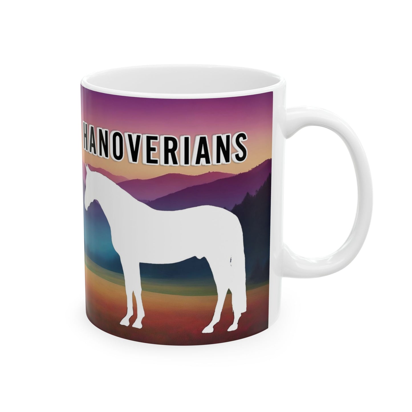 Mug Ceramic, (11 0z) Hanoverian Warmblood Horses