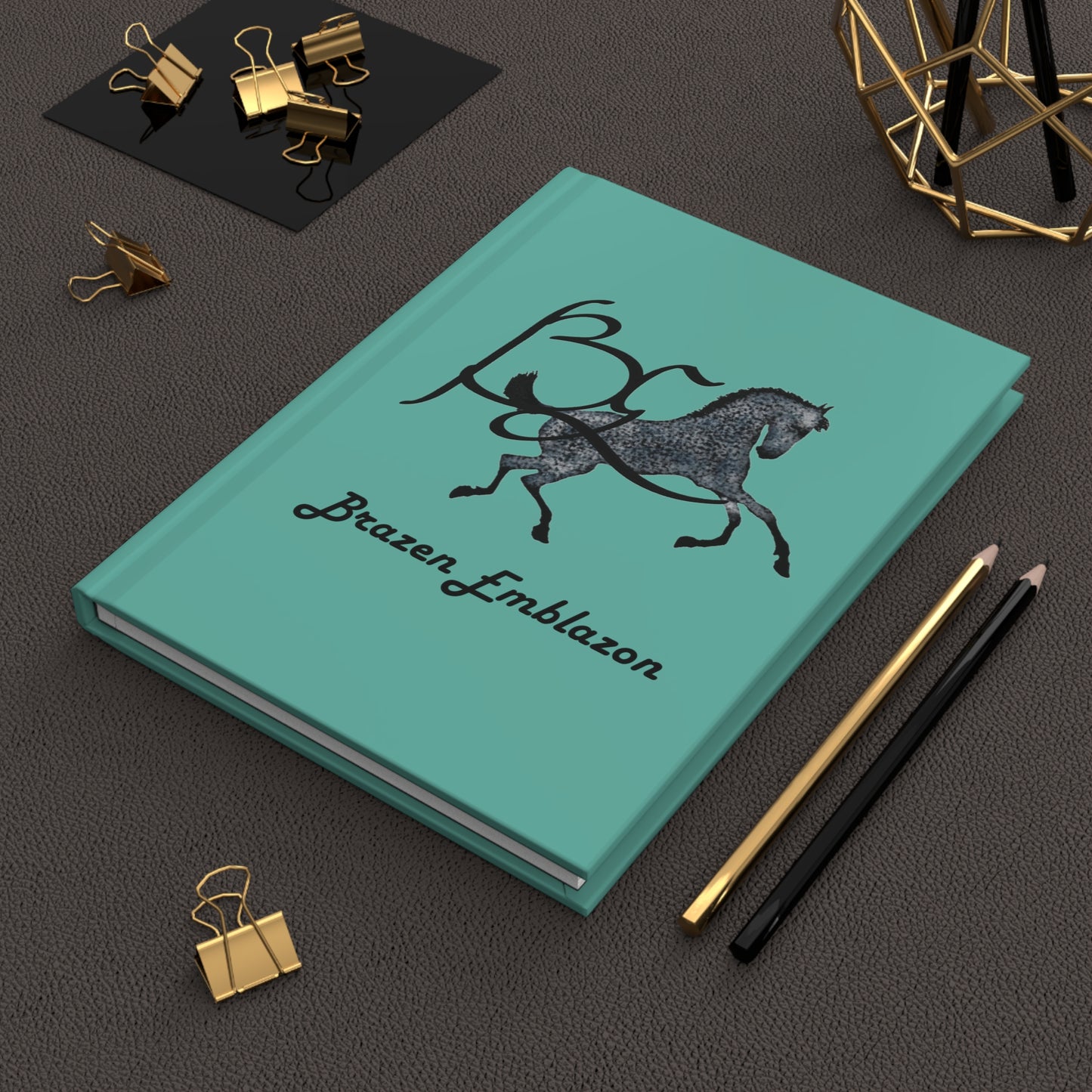 Hardcover Journal Matte-BE Logo-Gray Colt-Green Teal