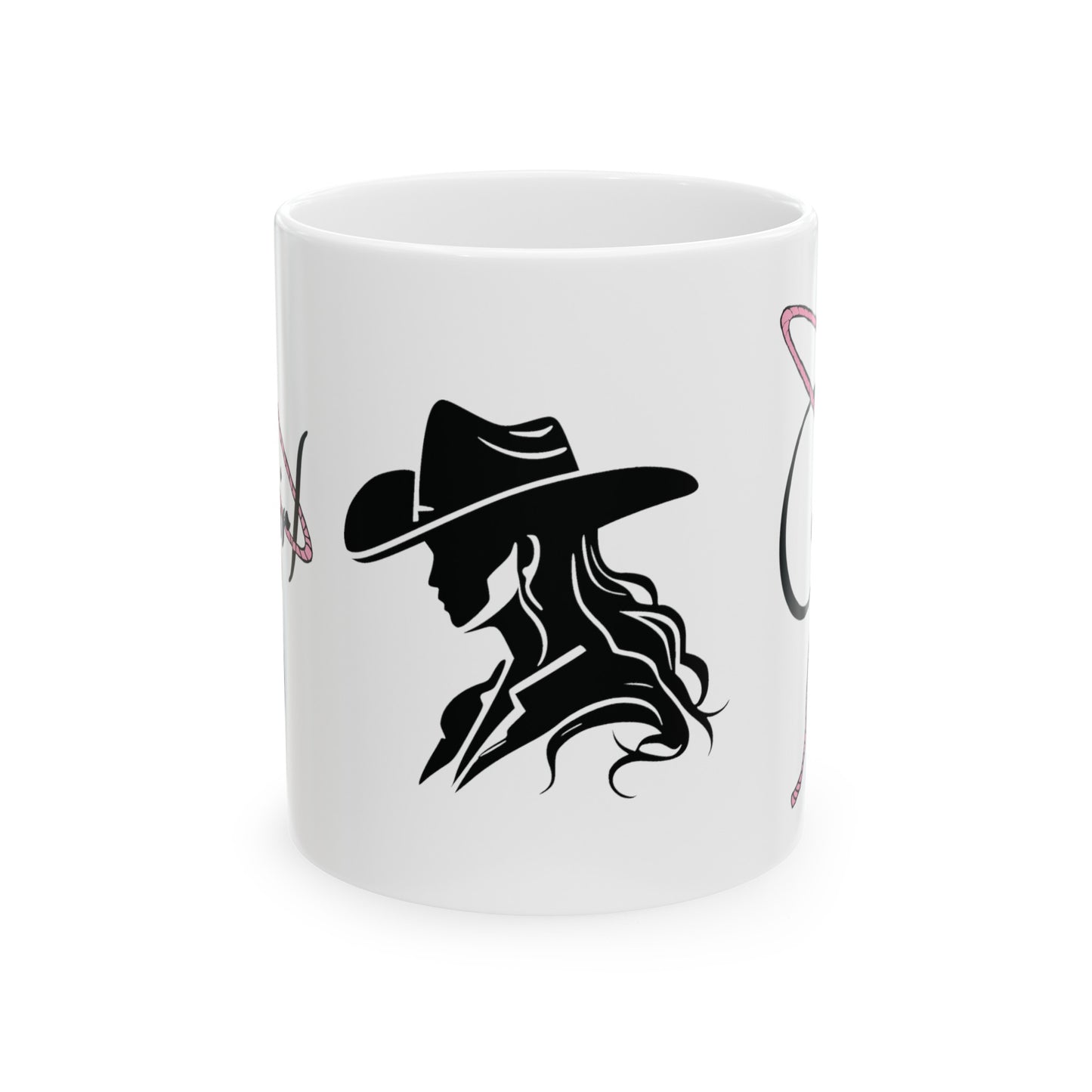 Mug Ceramic, (11 0z) Horses-Lasso-Rodeo-Cowgirl