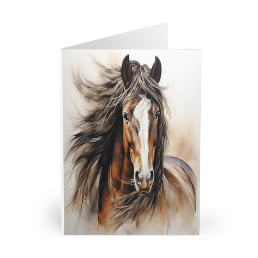 Greeting Cards-Note-(5 Pack)-Bay Horse-Blank Inside