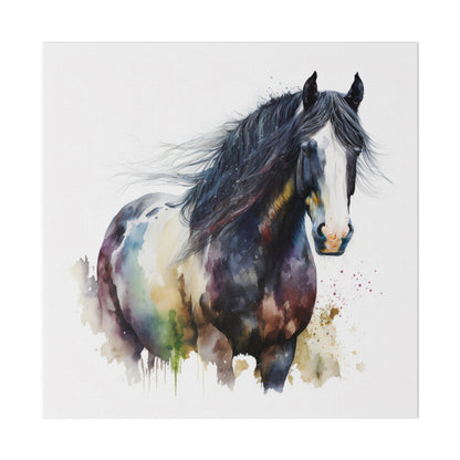 H848 Matte Canvas, Stretched, 0.75" Pinto Draft Horse