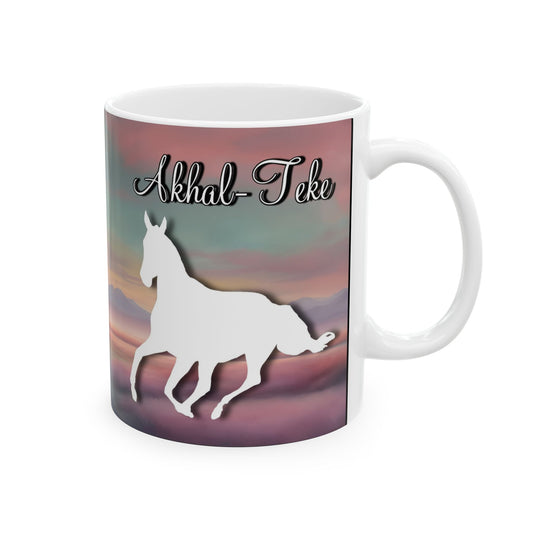 Mug Ceramic, (11 0z) Akhal-Teke Horses