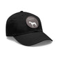 Baseball Cap-Dad Hat with Leather Patch (Round)-Trakehner Warmblood-Horse